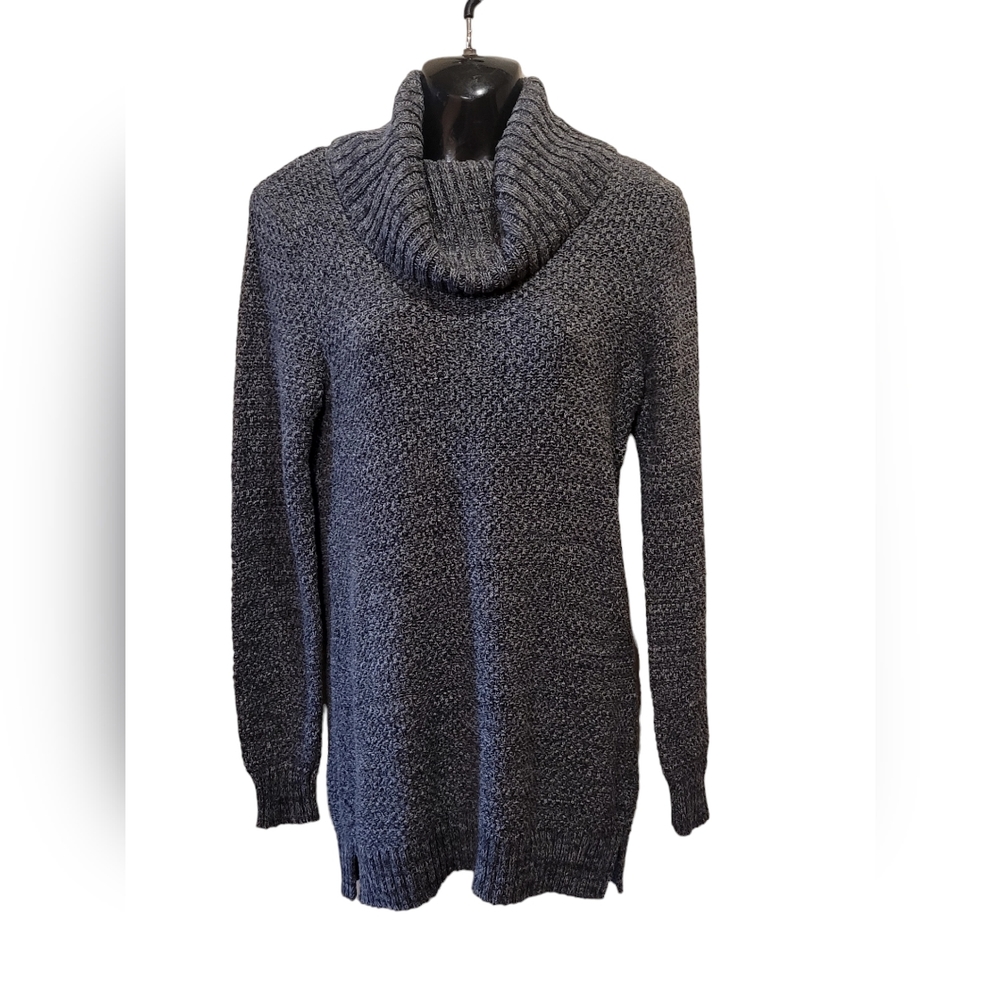 HILARY RADLEY - Gray Knit Cowl Neck Sweater